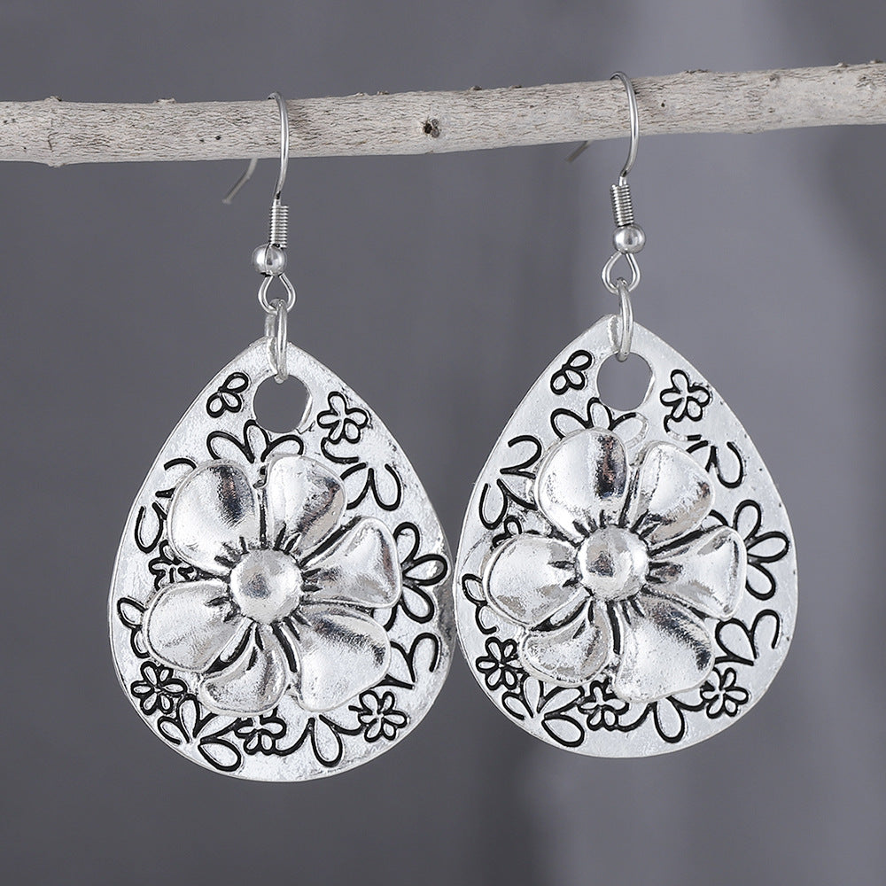 New Vintage Engraved Printed Alloy Earrings