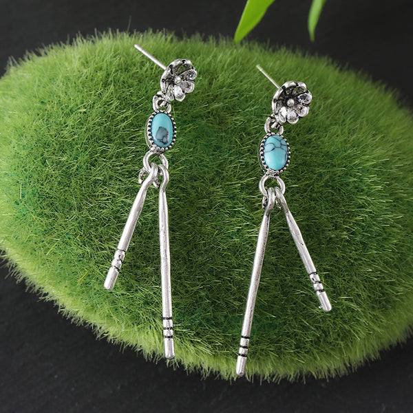 Turquoise Tassel Earrings