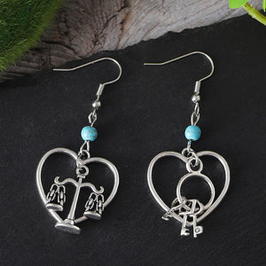 Key Lock Balance Dangle Earrings
