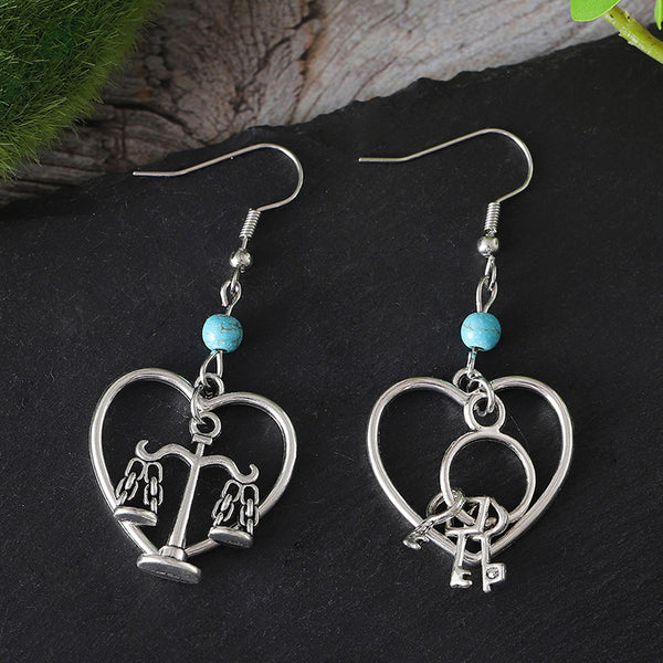 Key Lock Balance Dangle Earrings