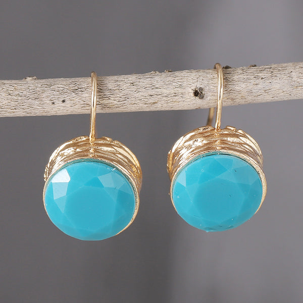 Multicolor Round Crystal Zirconia Dangle Earrings