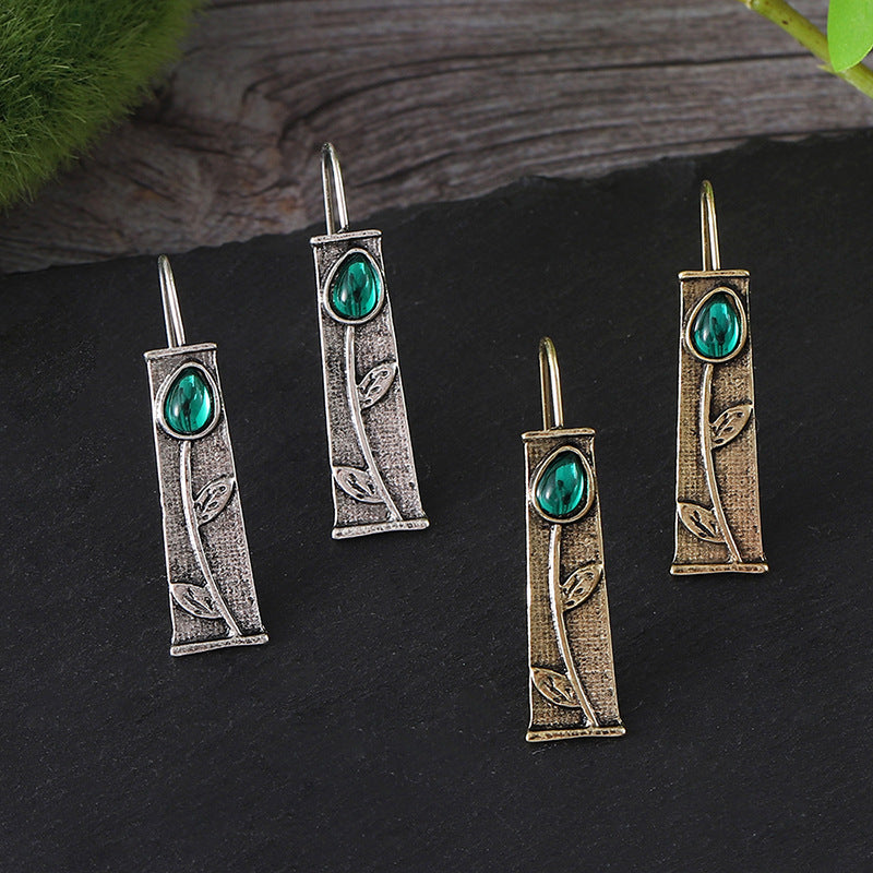Jasper Emerald Earrings