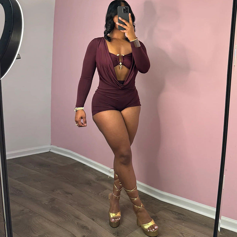 Sultry Plunge Romper