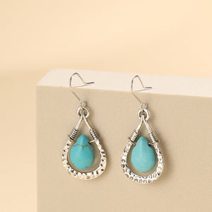 Openworked Turquoise Drop Earrings