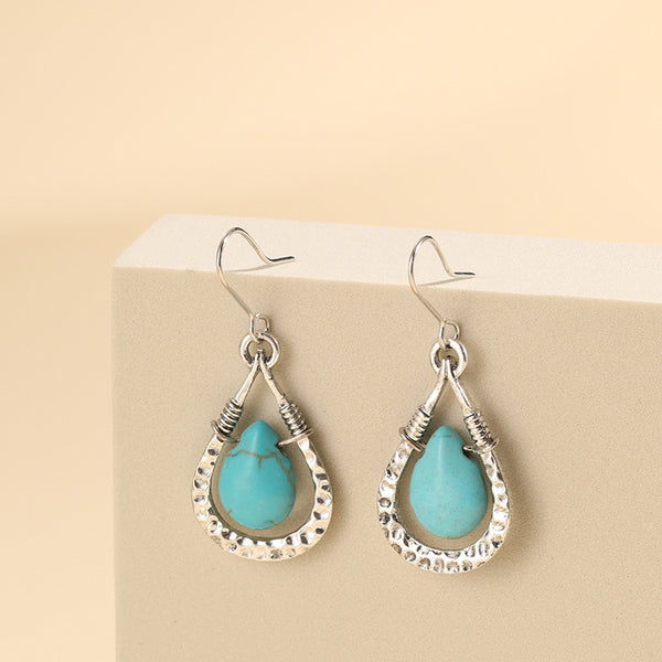 Openworked Turquoise Drop Earrings