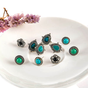 5 Pairs of Turquoise Vintage Boho Earrings