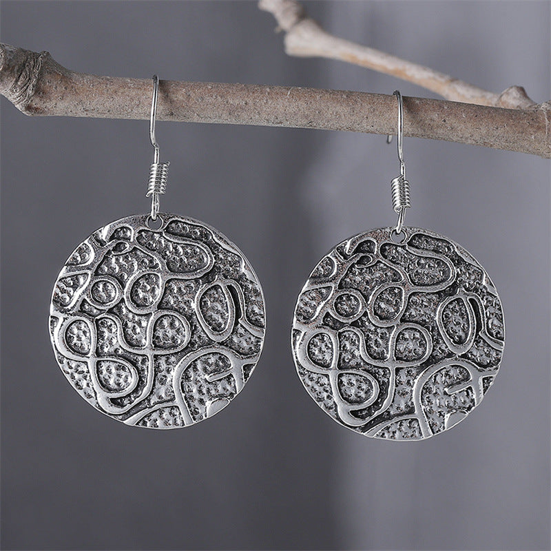 Ethnic Style Eight Intertwined Flower Earrings