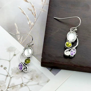Dangle Earrings with Colored Stones