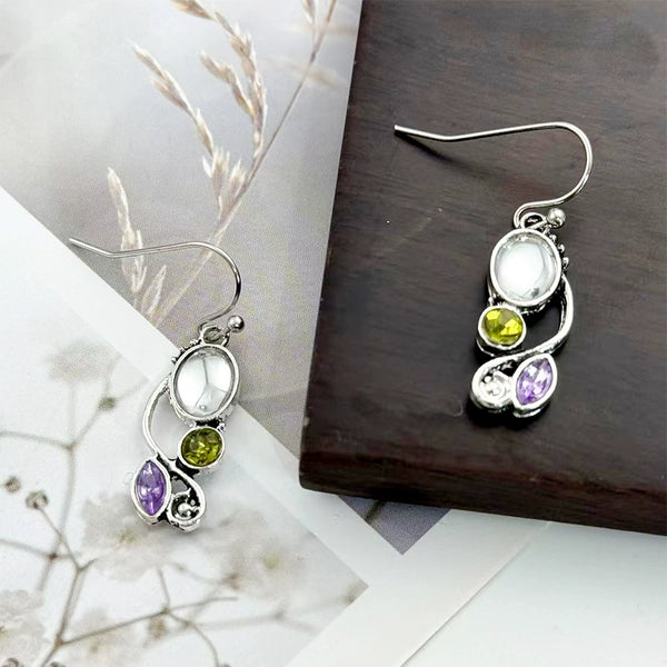 Dangle Earrings with Colored Stones