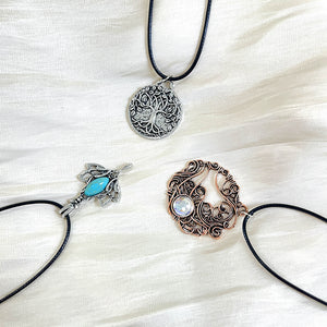 Personalized Tree Flower Line Pendant Necklace