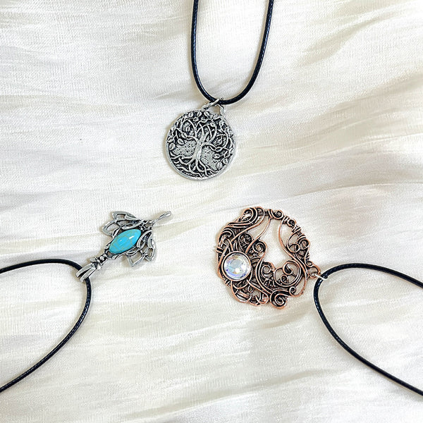 Personalized Tree Flower Line Pendant Necklace