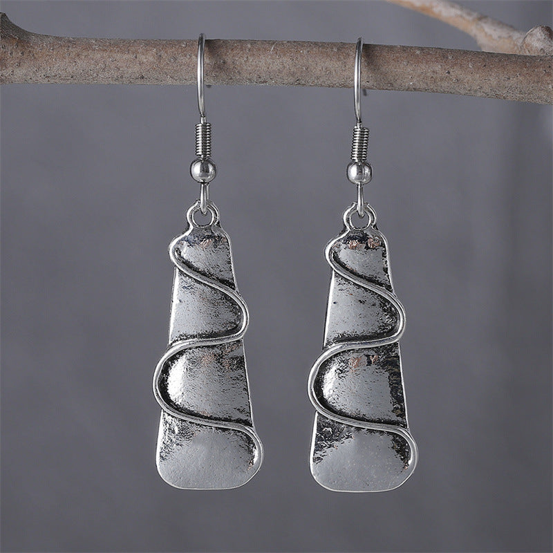 Square Curve Long Earrings