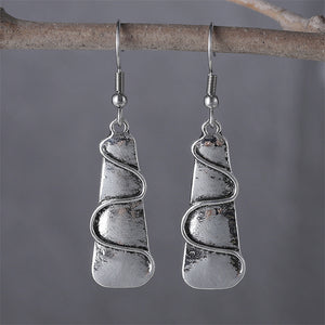 Square Curve Long Earrings