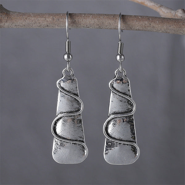 Square Curve Long Earrings