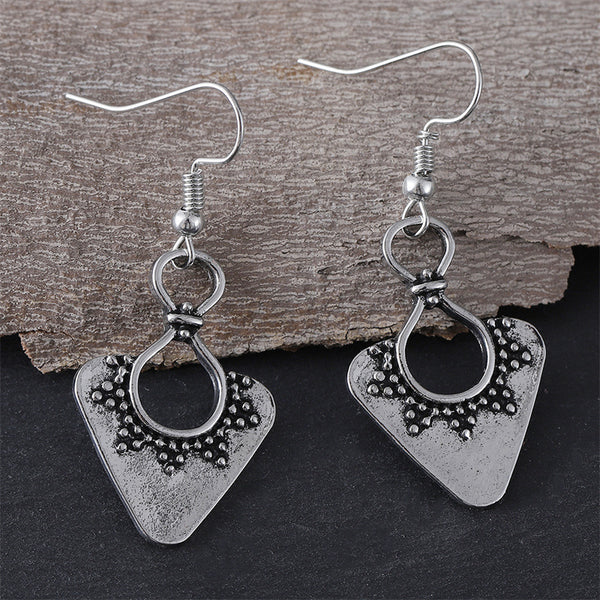 Simple Geometric Triangle Floral Earrings