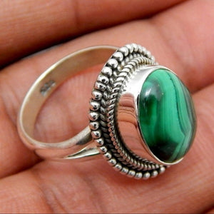 Natural Watermelon Green Peacock Ring