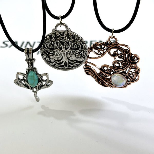 Personalized Tree Flower Line Pendant Necklace