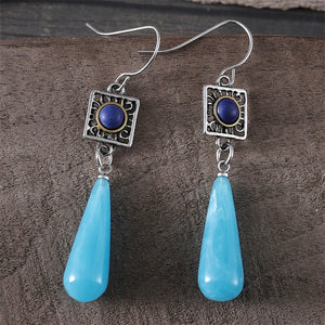 Ethnic Style Two Color Turquoise Earrings
