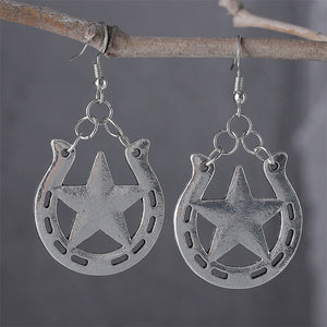 Simple Western Horseshoe Dangle Earrings