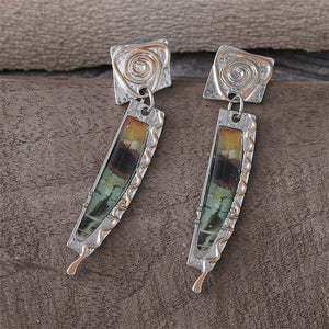 Antique Marbled Personalized Earrings