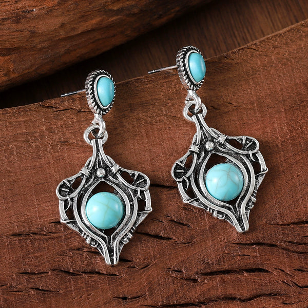 Bohemian Inlaid Turquoise Earrings
