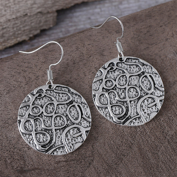 Ethnic Style Eight Intertwined Flower Earrings
