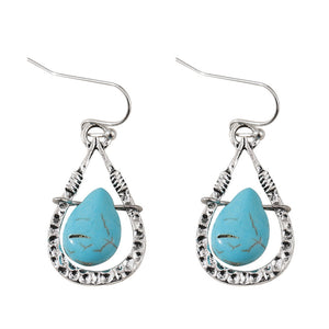 Openworked Turquoise Drop Earrings