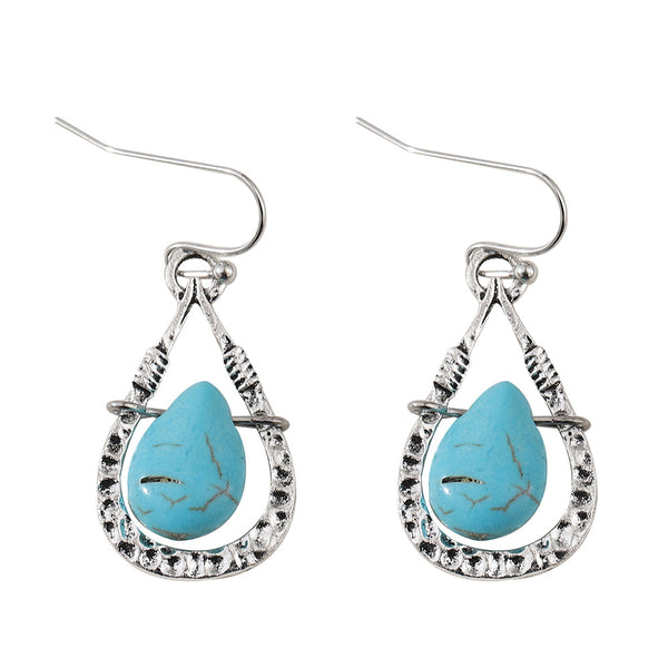 Openworked Turquoise Drop Earrings
