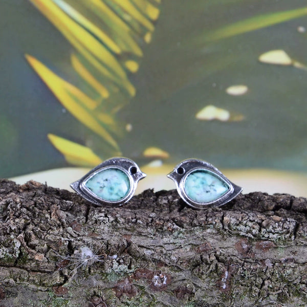 Sky Blue Sparrow Necklace & Earrings Set