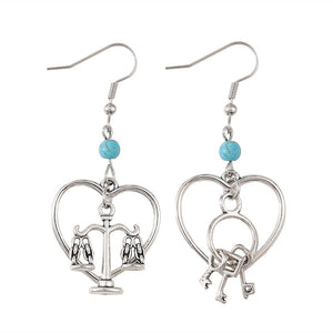 Key Lock Balance Dangle Earrings