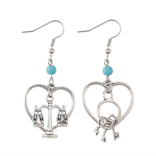 Key Lock Balance Dangle Earrings