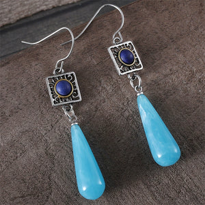 Ethnic Style Two Color Turquoise Earrings