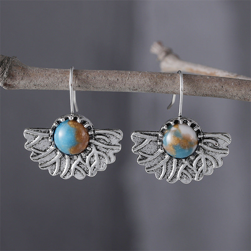 Vintage Simple Scalloped Floral Earrings