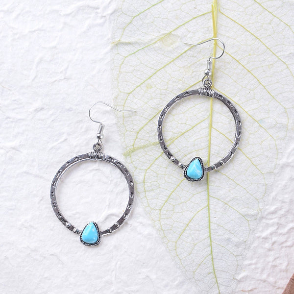 Classical Ethnic Style Inlaid Turquoise Earrings