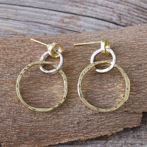 Simple Geometric Round Floral Earrings