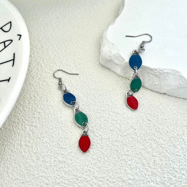 Simple Colorful Leaf Dangle Earrings