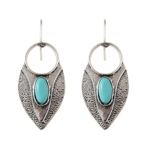 Ethnic Style Turquoise Teardrop Earrings