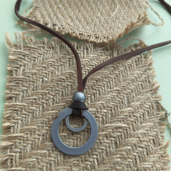 Double Cowhide Necklace