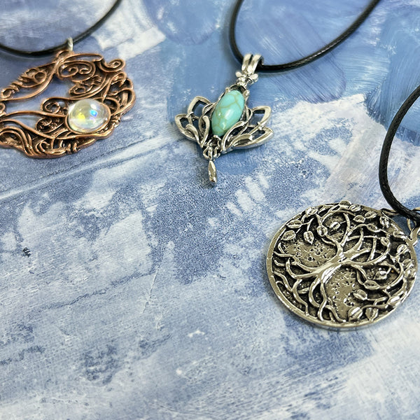 Personalized Tree Flower Line Pendant Necklace