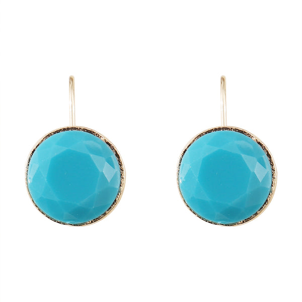 Multicolor Round Crystal Zirconia Dangle Earrings