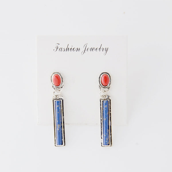Bohemian Style Colorful Turquoise Dangle Earrings