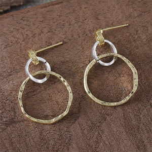 Simple Geometric Round Floral Earrings