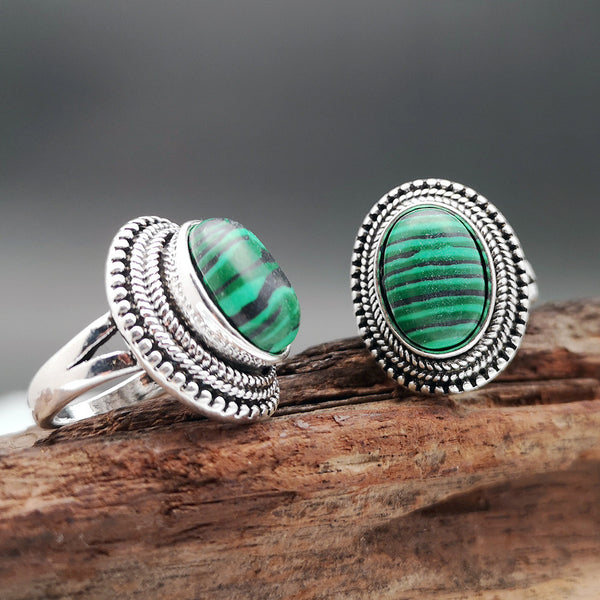 Natural Watermelon Green Peacock Ring