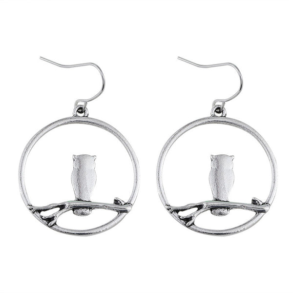 Personalized Owl Branch Earrings