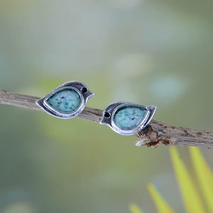 Sky Blue Sparrow Necklace & Earrings Set