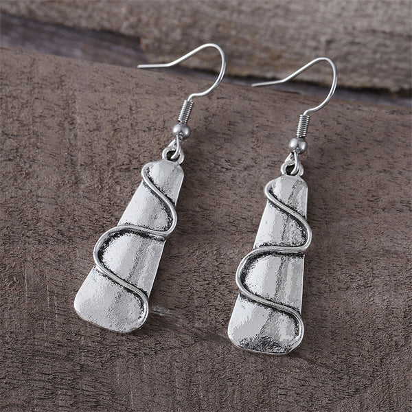 Square Curve Long Earrings