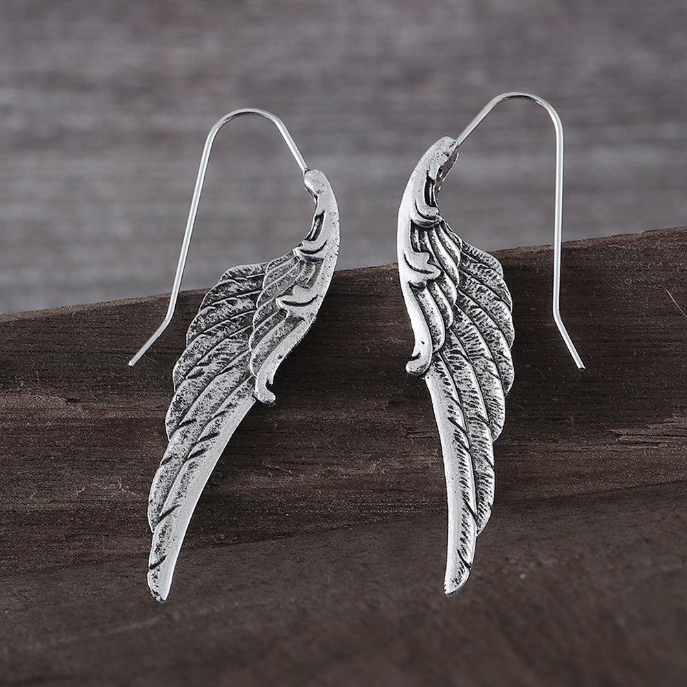 Vintage Angel Wings Feather Shaped Dangle Earrings