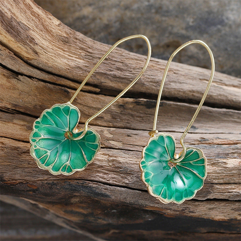 Boho Turquoise Lily Long Earrings