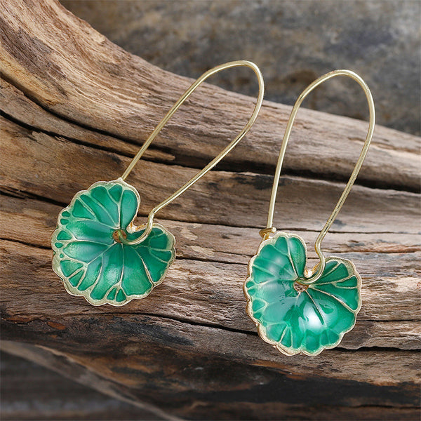 Boho Turquoise Lily Long Earrings