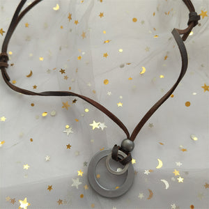 Double Cowhide Necklace